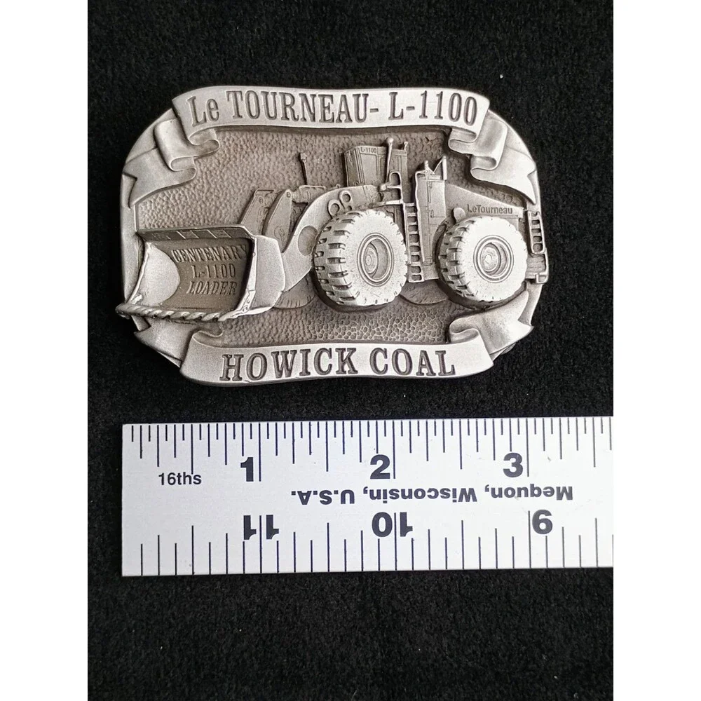 LeTourneau L-1100 Howick Coal Centenary Loader Vintage Belt Buckle Mining Promo